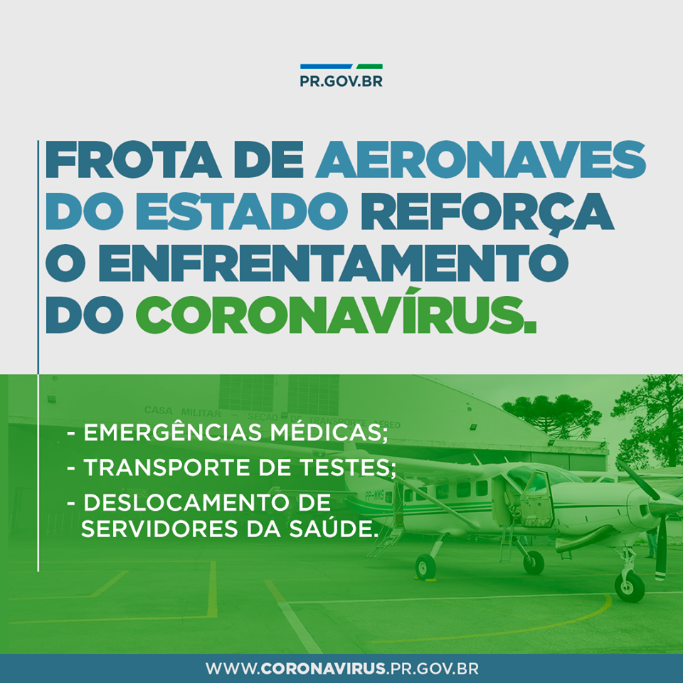 Frota de aeronaves do estado reforça o enfrentamento do coronavírus