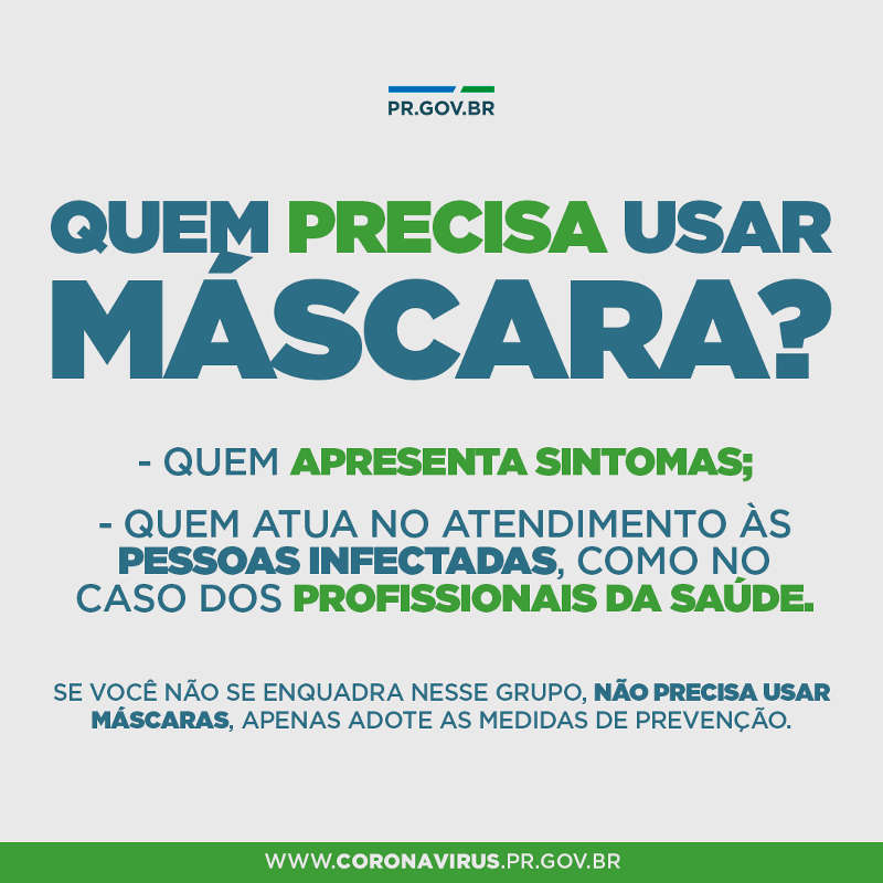 Quem precisa usar máscara?