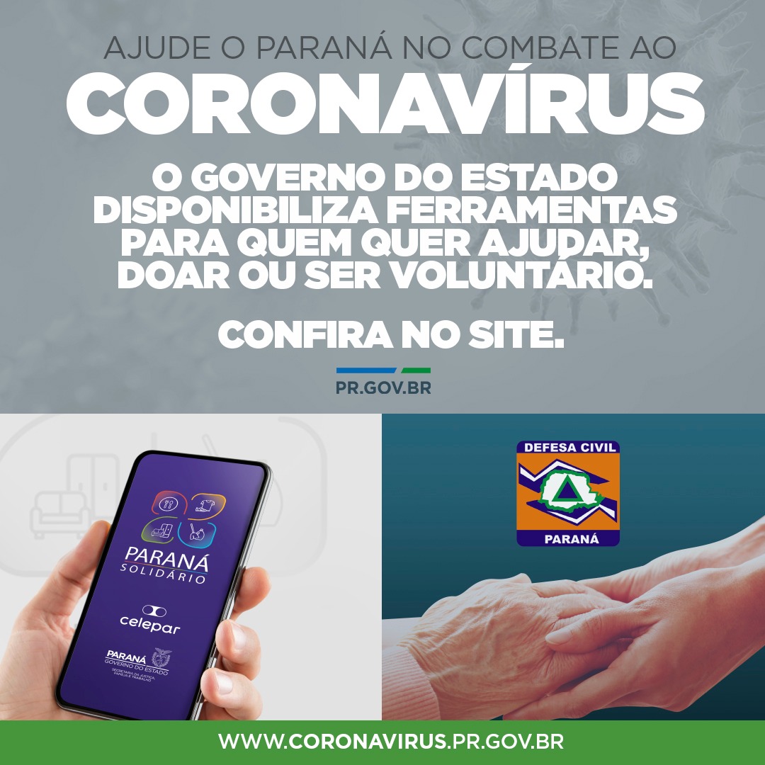 Ajude o Paraná no combate ao Coronavírus