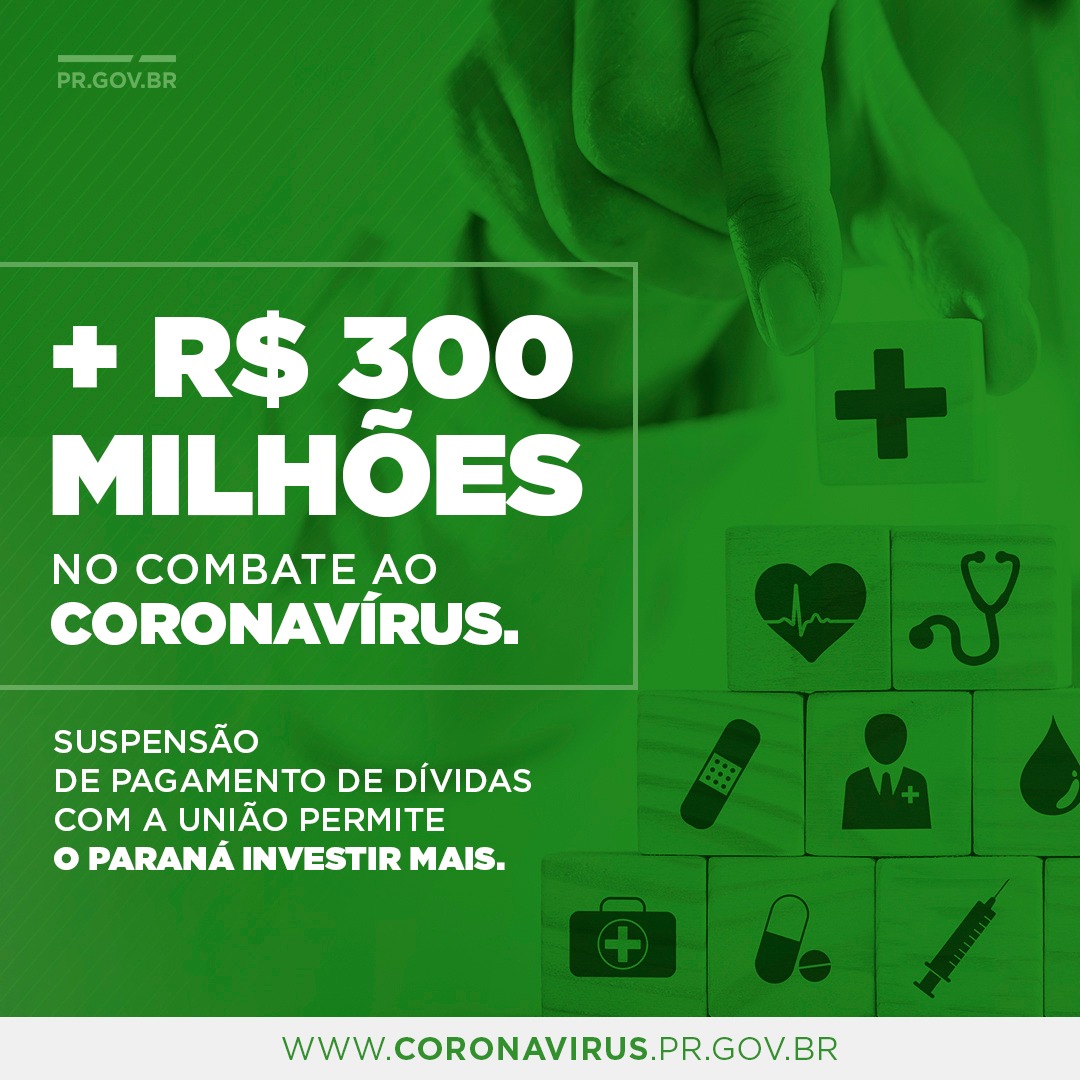 R$ 300 milhões no combate ao coronavírus