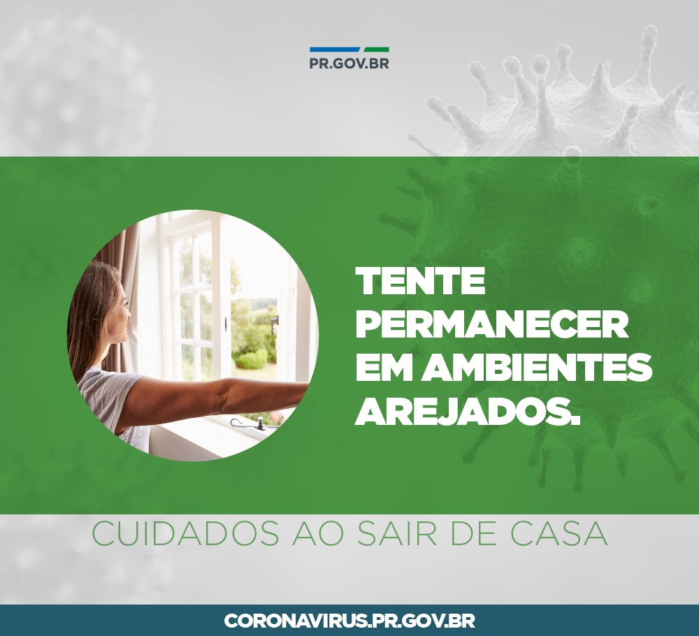 Tente permanecer em ambientes arejados