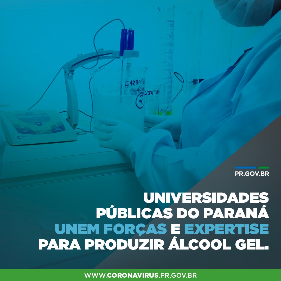 Universidades públicas do Paraná unem forças e expertise para produzir álcool gel