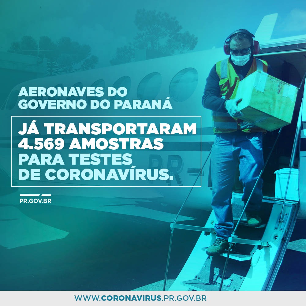 Aeronaves do Governo já transportaram 4.569 amostras para testes de coronavírus