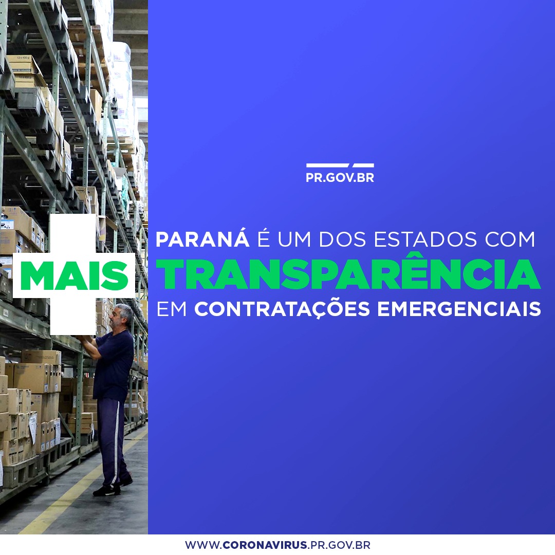 Paraná é um dos estados com mais transparência em contratações emergenciais