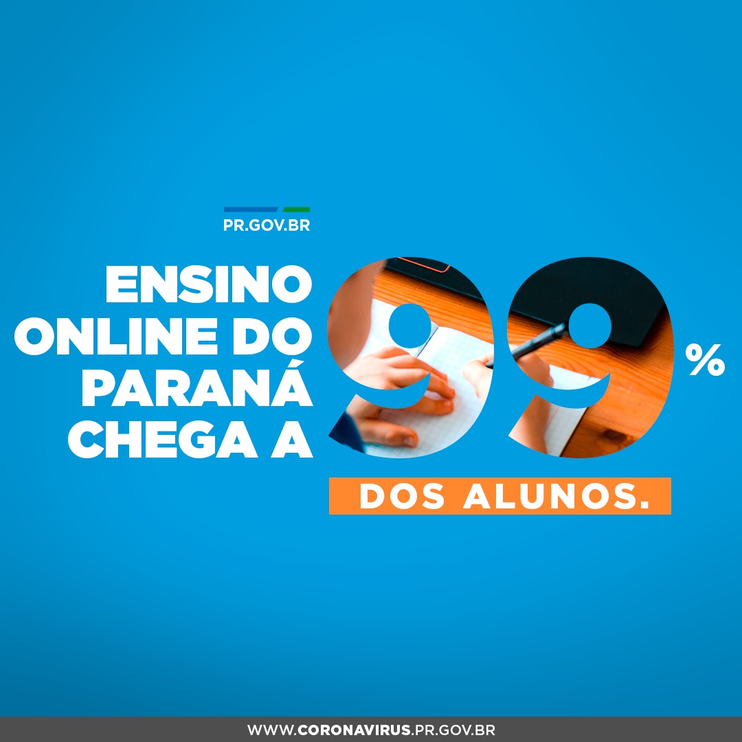 Ensino online do Paraná chega a 99% dos alunos