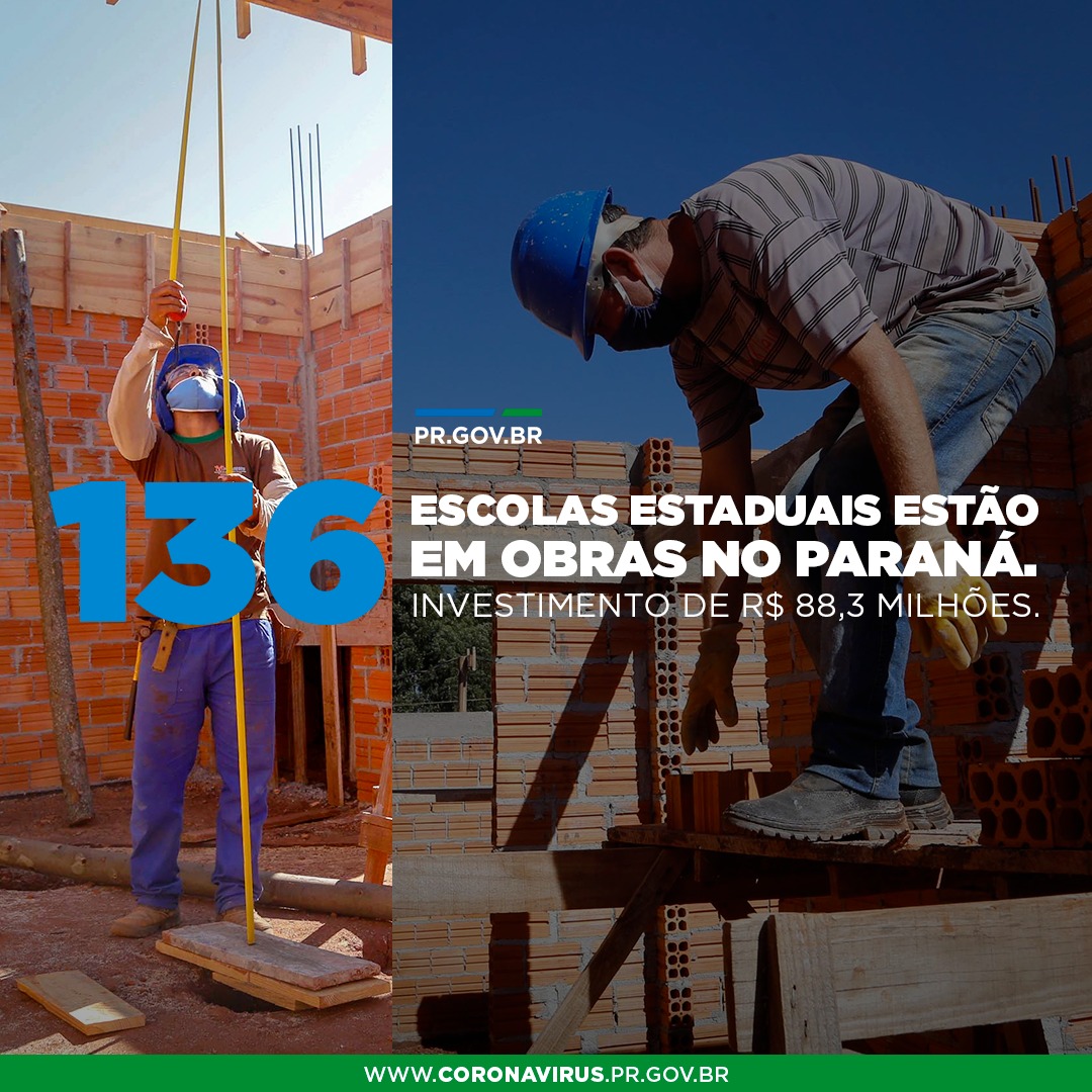136 escolas estaduais estão em obras no Paraná