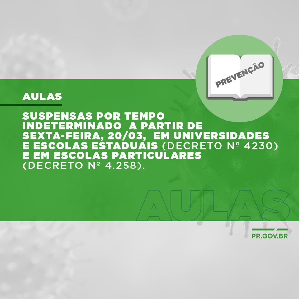 Aulas suspensas por tempo indeterminado