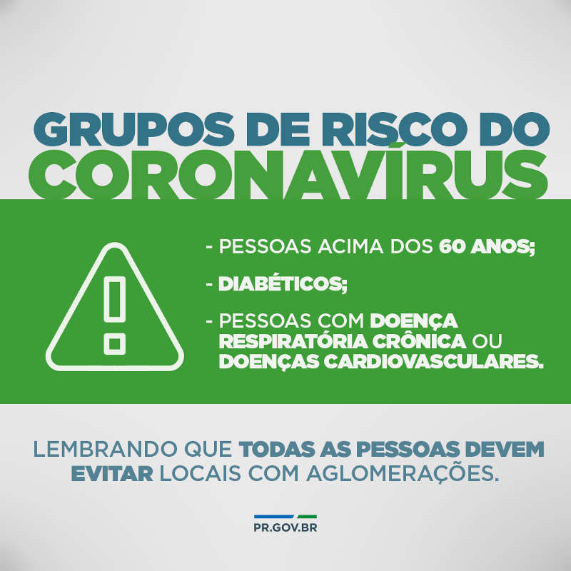 Grupos de risco do Coronavírus.