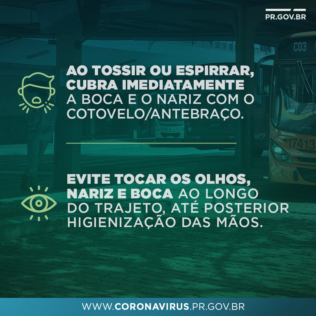 Cubra a boca e o nariz ao tossir e espirrar, evite tocar os olhos, nariz e boca