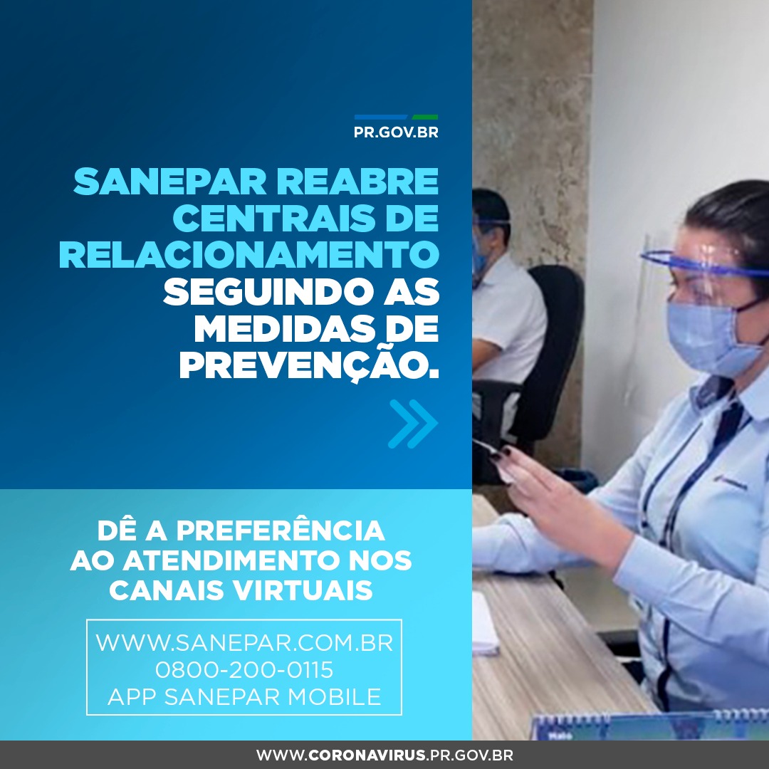 Sanepar reabre centrais de relacionamento