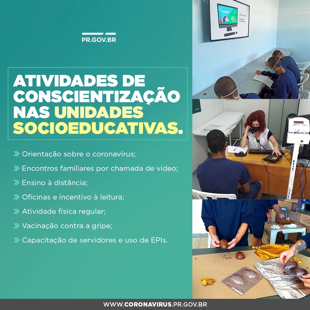 Atividades de conscientização nas unidades socioeducativas