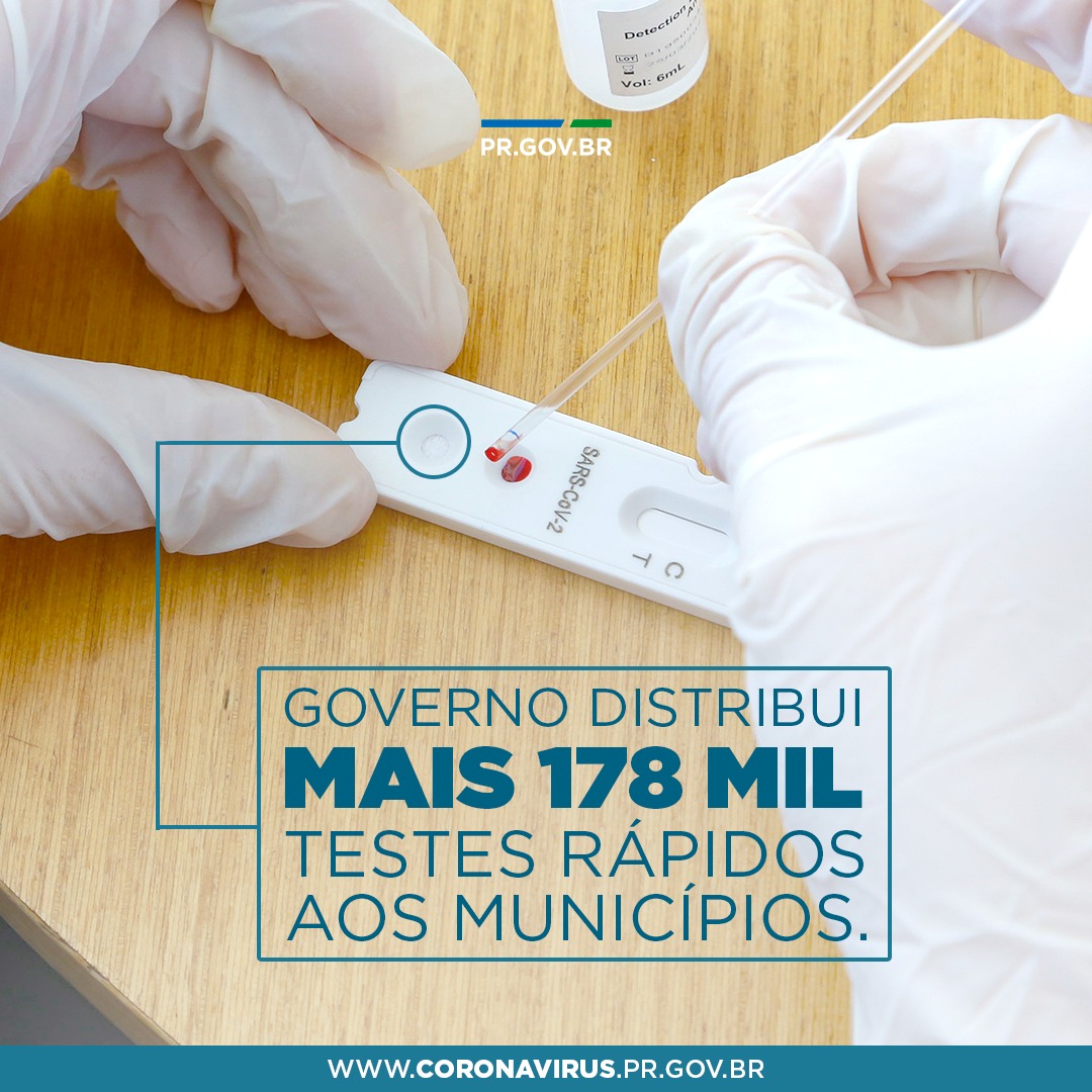 Mais 178 mil testes rápidos aos municípios