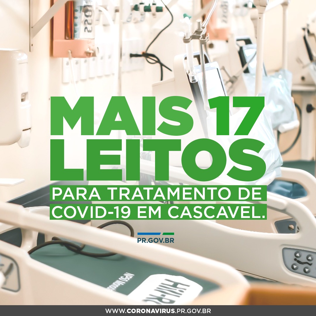 Mais 17 leitos para tratamento de COVID-19 em Cascavel