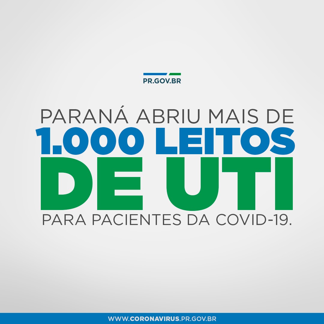 Paraná abriu mais de 1000 leitos de UTI