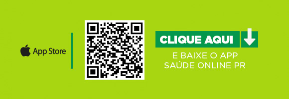 Clique para baixar no App Store o app saúde pr online