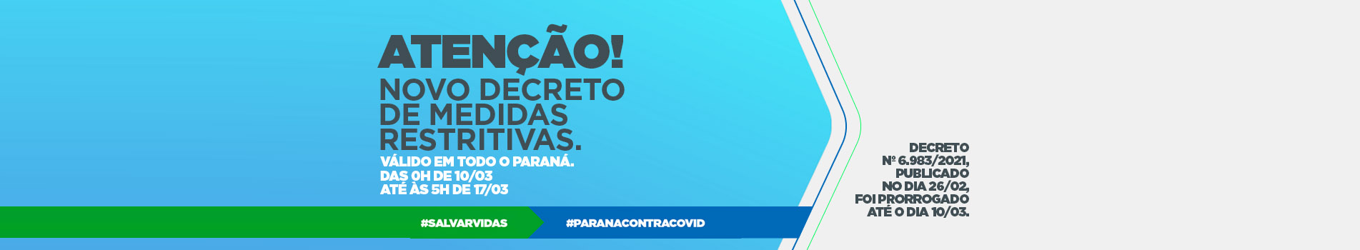 Banner - Decreto 6983 - Novas medidas restritivas